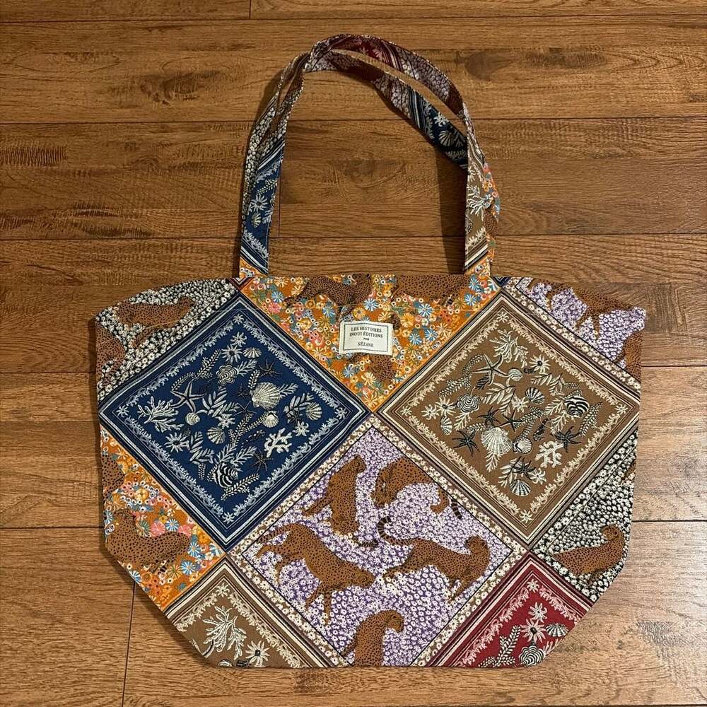 Les Histoires Inoui Éditions pour Sézane Patchwork Tote Bag Multicolor - Picture 1 of 9